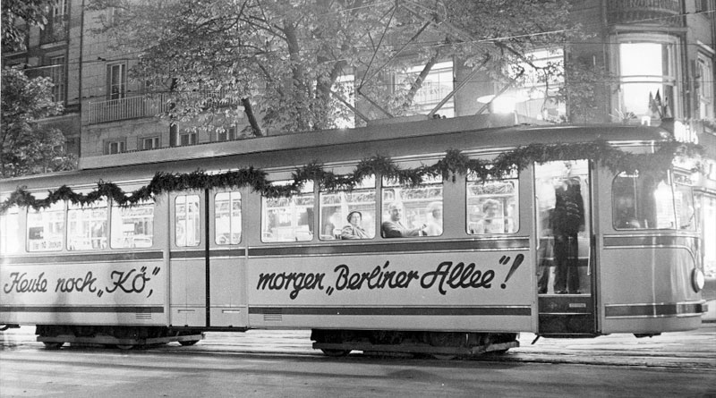 Letzte Straßenbahn über die Königsallee 1955
