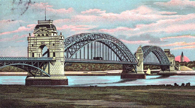Oberkasseler Brücke auf einer Postkarte um 1902