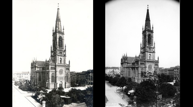 Johanneskirche um 1900 und 1914 - Foto: J. Söhn via Stadtarchiv