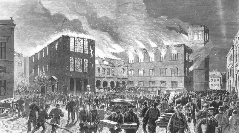 Brand des Düsseldorfer Residenzschlosses am 20. März 1872