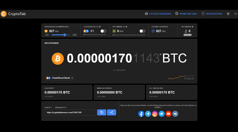 Bitcoins minen mit dem chromiumbasierten CryptoTab Webbrowser