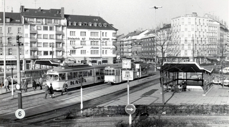 Worringer Platz um 1968 (Bild: Rheinbahn Blog)