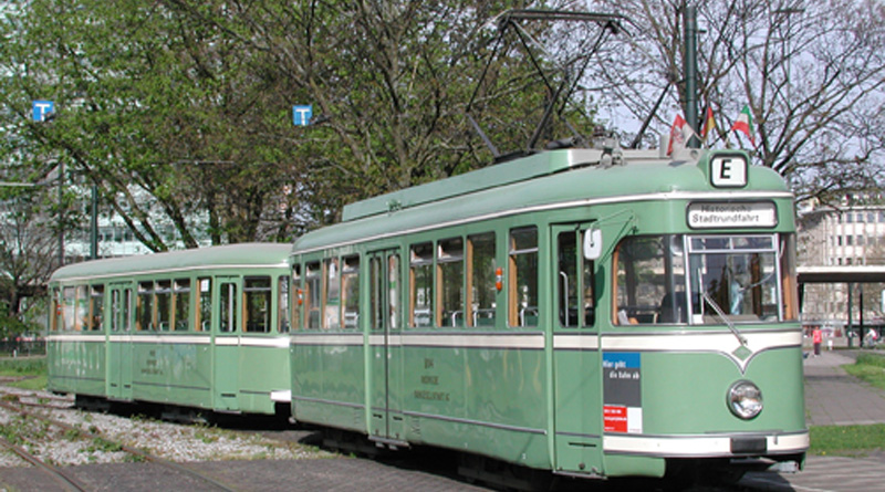 Sambatriebwagen 114 der Rheinbahn 1954