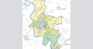 Neue Bevölkerungszahlen für Düsseldorf - Abweichung von den städtischen Zahlen - Bild: Von TUBS - Diese SVG-Datei wurde mit Commonist hochgeladen., CC BY-SA 2.0, https://commons.wikimedia.org/w/index.php?curid=10667826