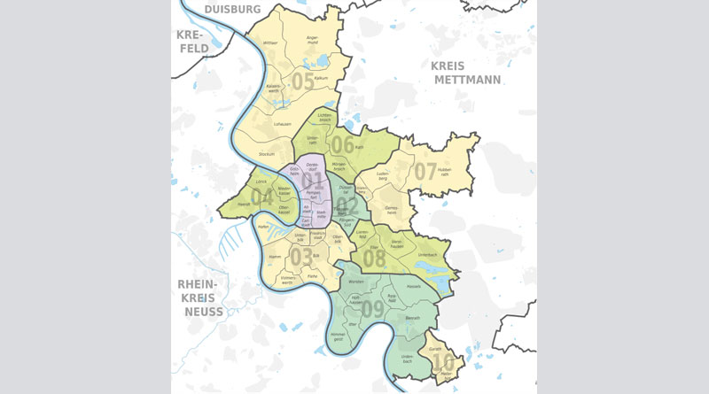 Neue Bevölkerungszahlen für Düsseldorf - Abweichung von den städtischen Zahlen - Bild: Von TUBS - Diese SVG-Datei wurde mit Commonist hochgeladen., CC BY-SA 2.0, https://commons.wikimedia.org/w/index.php?curid=10667826