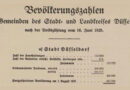 Volkszählung 1925 für die Stadt und den Kreis Düsseldorf