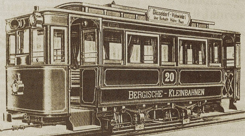 Linie V - Triebwagen 20 der Bergischen Kleinbahnen - Foto: Wikipedia Commons