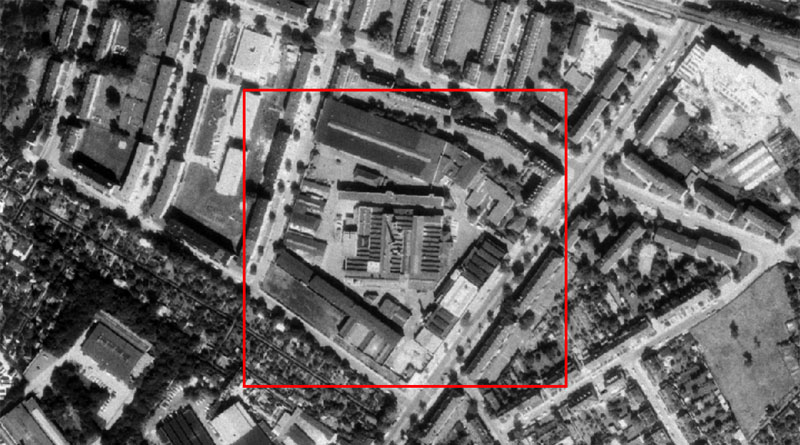Schwietzke-Gelände an der Münsterstraße 446 - Luftbild 1975 - 1979 (maps.duesseldorf.de)