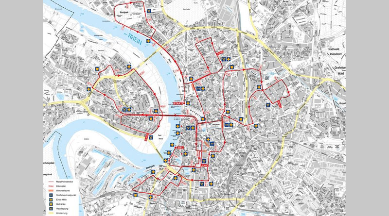 „UNIPER Marathon 2026 Düsseldorf: Zahlreiche Rheinbahn-Strecken gesperrt