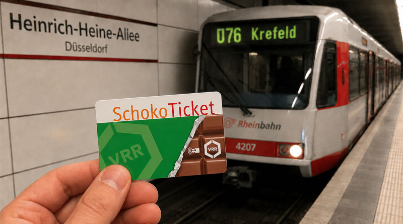 Düsseldorf kehrt zum Schokoticket zurück - Deutschlandticket Schule ist Geschichte - Bild: KI-generiert mit ChatGPT