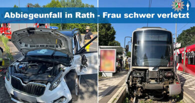 Oberrath: Pkw wird von Straßenbahn erfasst - Autofahrerin schwer verletzt - Titelbild: Polizei NRW