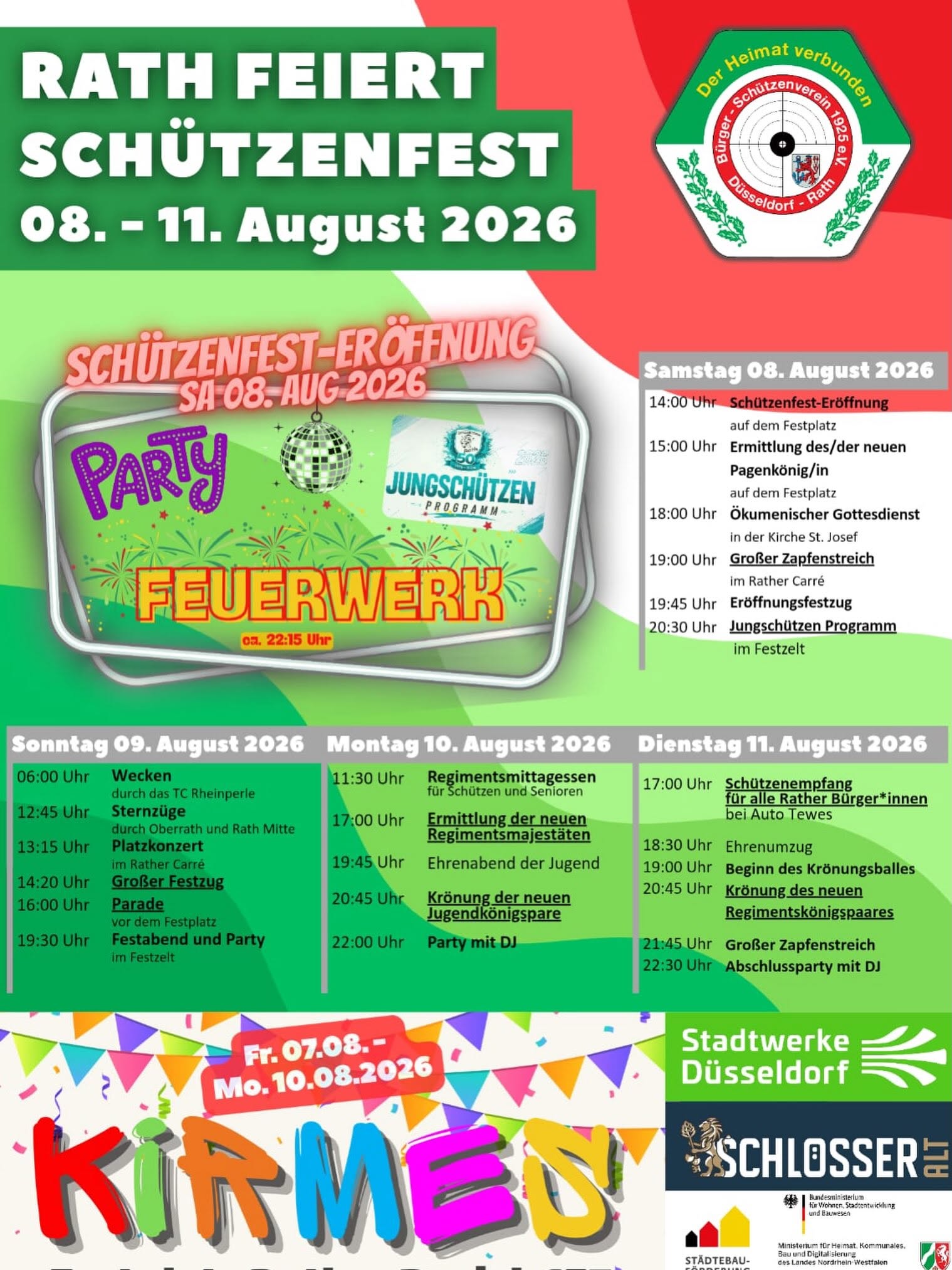 Düsseldorf-Rath: Schützenfest und Kirmes 2026